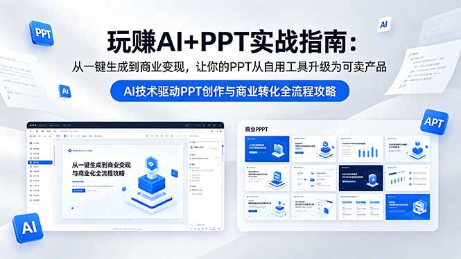 玩赚AI+PPT实战指南-更新5月13：从一键生成到商业变现，让你的PPT从自用工具升级为可卖产品-副业心选