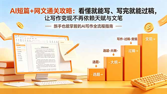 AI短篇+网文通关攻略-更新4月：看懂就能写、写完就能过稿，让写作变现不再依赖天赋与文笔-副业心选