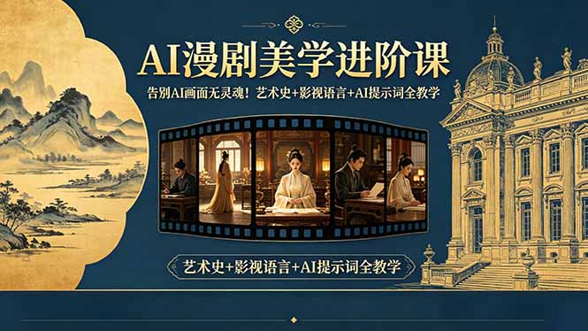 告别AI画面无灵魂！AI漫剧美学进阶课，艺术史+影视语言+AI提示词全教学-副业心选