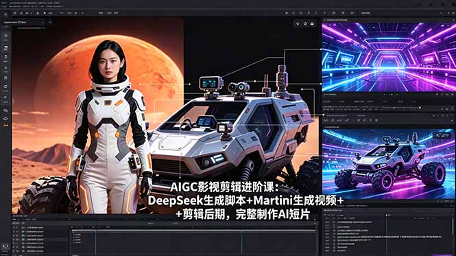 AIGC影视剪辑进阶课：DeepSeek生成脚本+Martini生成视频+剪辑后期，完整制作AI短片-副业心选