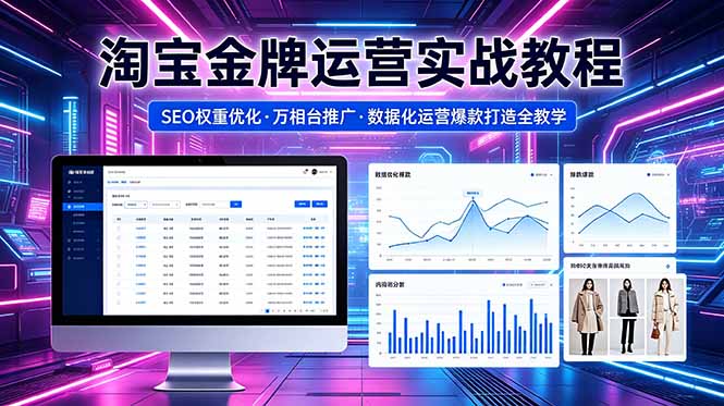 2026 淘宝金牌运营实战教程，SEO权重优化万相台推广，数据化运营爆款打造全教学-副业心选