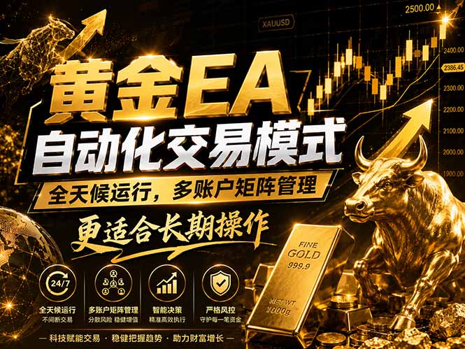 黄金EA量化：多窗口矩阵稳定运行，系统自动执行，收益空间持续放大 - 副业心选-副业心选