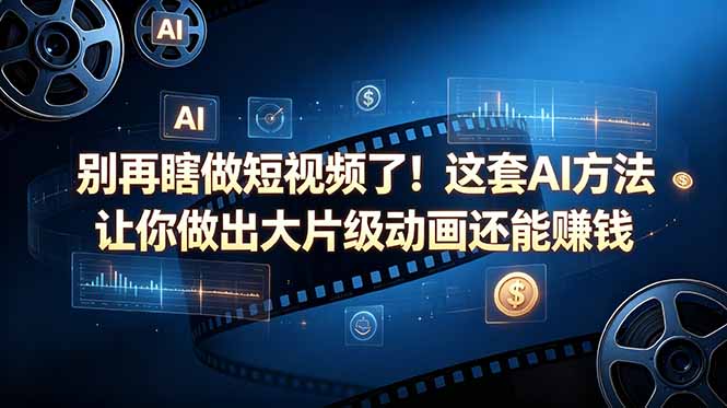 别再瞎做短视频了！这套 AI 方法让你做出大片级动画还能赚钱【原创双语字幕】-副业心选