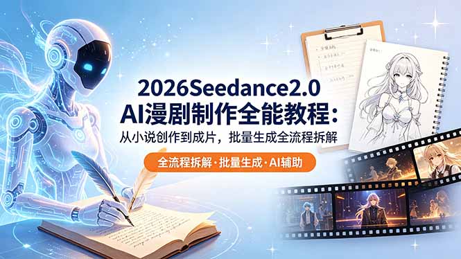 2026Seedance2.0 AI制作全能教程：从小说创作到成片，批量生成全流程拆解-副业心选