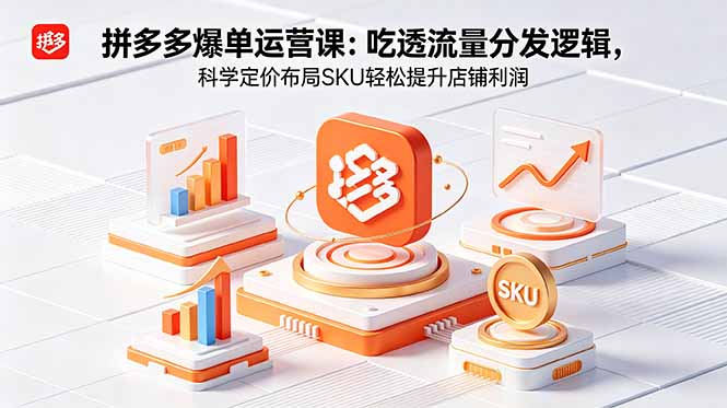 拼多多爆单运营实战课：吃透流量分发逻辑，科学定价布局SKU轻松提升店铺利润-副业心选