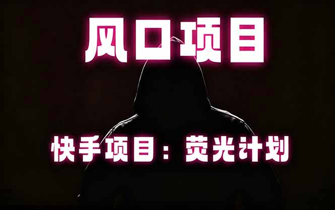快手风口项目，荧光计划托管，长期稳定，适合批量做-副业心选