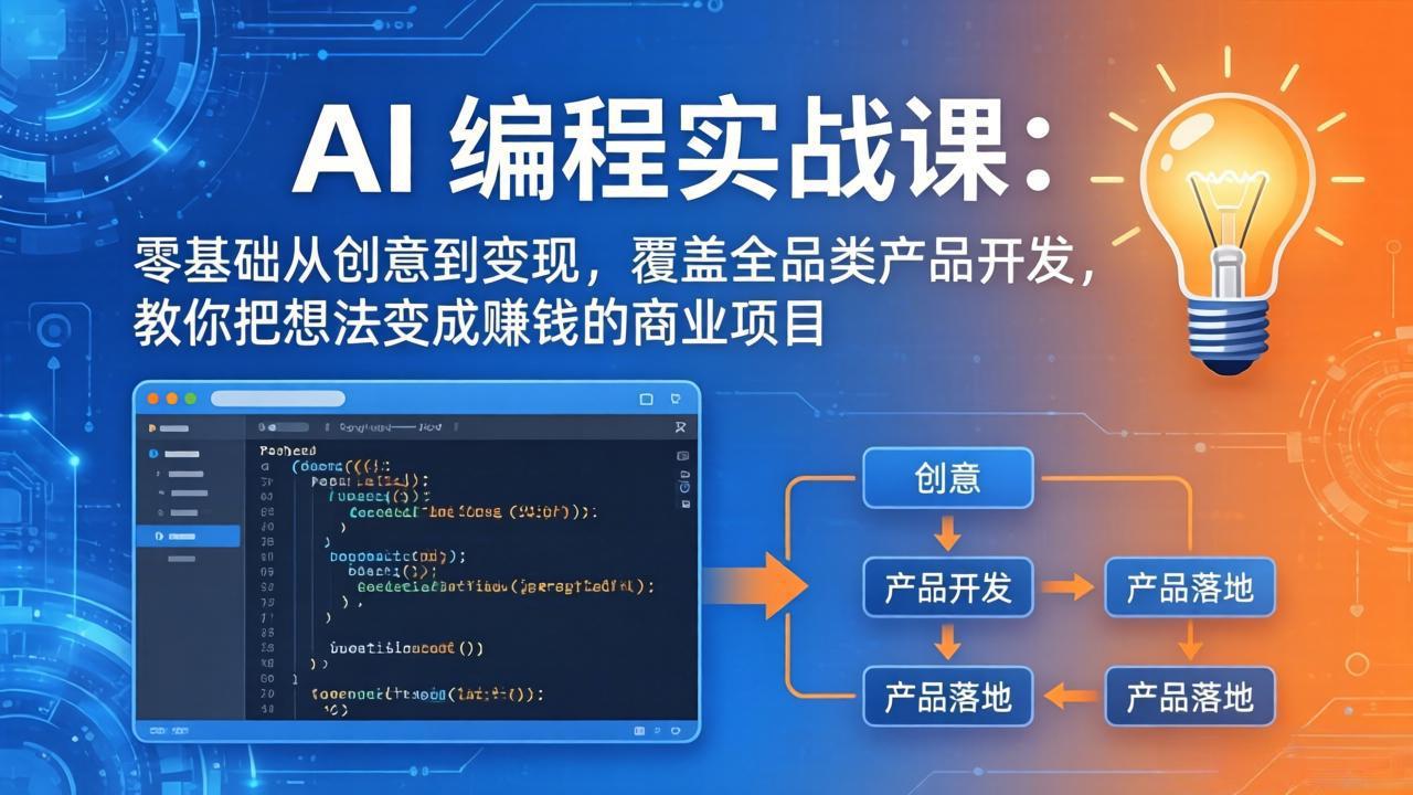 AI编程实战课-第三期-5月更新：零基础从创意到变现，覆盖全品类产品开发，把想法变成赚钱项目-副业心选