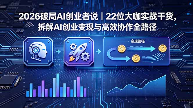 2026 破局 AI 创业者说｜22 位大咖实战干货，拆解 AI 创业变现与高效协作全路径 - 副业心选-副业心选
