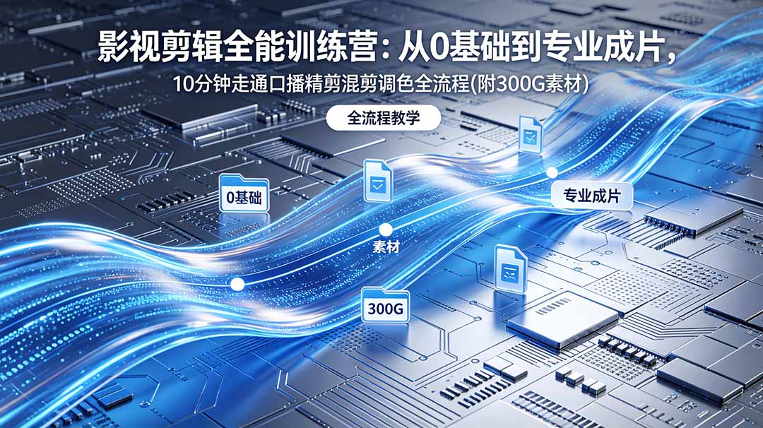 2026影视剪辑全能实战课｜0基础到专业成片，全流程教学，高清带300G素材-副业心选