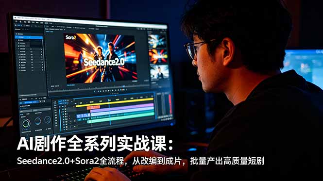 AI剧作全系列实战课：Seedance2.0+Sora2全流程，从改编到成片，批量产出高质量短剧-副业心选