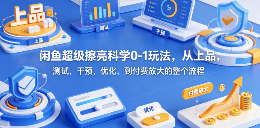 闲鱼超级擦亮科学0-1玩法，从上品，测试，干预，优化，到付费放大的整个流程-副业心选
