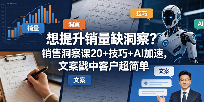 想提升销量缺洞察？销售洞察课20+技巧+AI加速，文案戳中客户超简单【原创双语字幕】-副业心选