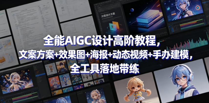 全能AIGC设计高阶教程，文案方案+效果图+海报+动态视频+手办建模，全工具落地带练-副业心选