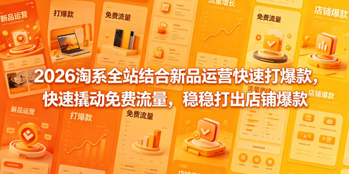 2026淘系全站结合新品运营快速打爆款，快速撬动免费流量，稳稳打出店铺爆款(更新5月12日)-副业心选