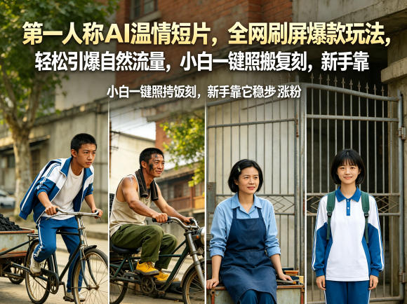第一人称AI温情短片，全网刷屏爆款玩法，轻松引爆自然流量，小白一键照搬复刻，新手靠它稳步涨粉-副业心选