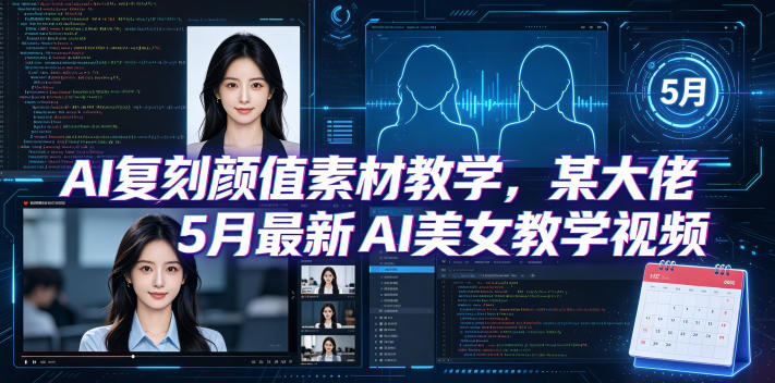 AI复刻颜值素材教学，某大佬5月最新AI美女教学视频，内含4月好物复刻教学-副业心选