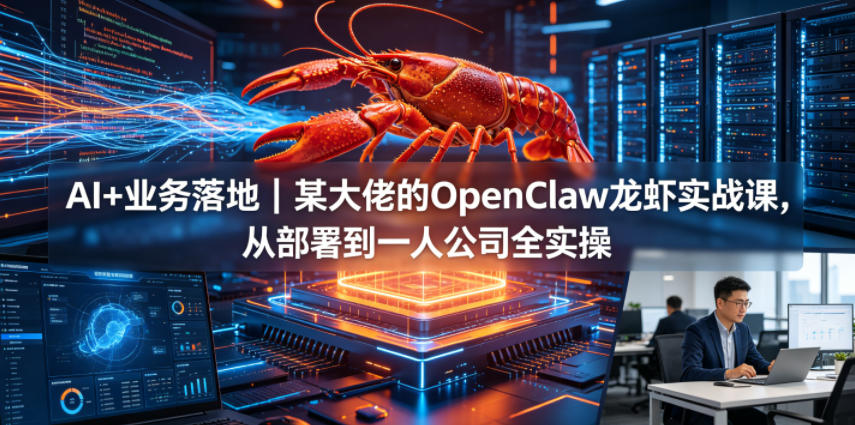 AI+业务落地｜某大佬的OpenClaw小龙虾实战课，从部署到一人公司全实操-副业心选