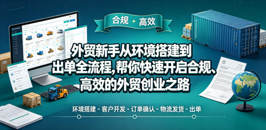 外贸新手从环境搭建到出单全流程，帮你快速开启合规、高效的外贸创业之路-副业心选