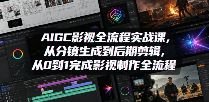 AIGC影视全流程实战课，从分镜生成到后期剪辑，从0到1完成影视制作全流程 - 副业心选-副业心选