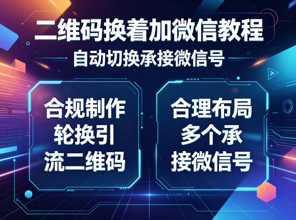 二维码换着加微信教程，自动切换承接微信号，合规制作轮换引流二维码，合理布局多个承接微信号 - 副业心选-副业心选