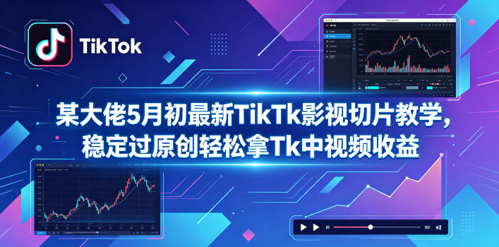 某大佬5月初最新TikTk影视切片教学，稳定过原创轻松拿Tk中视频收益-副业心选
