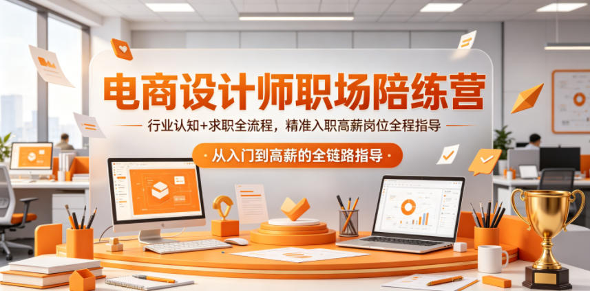 电商设计师职场陪练营，行业认知+求职全流程，精准入职高薪岗位全程指导-副业心选