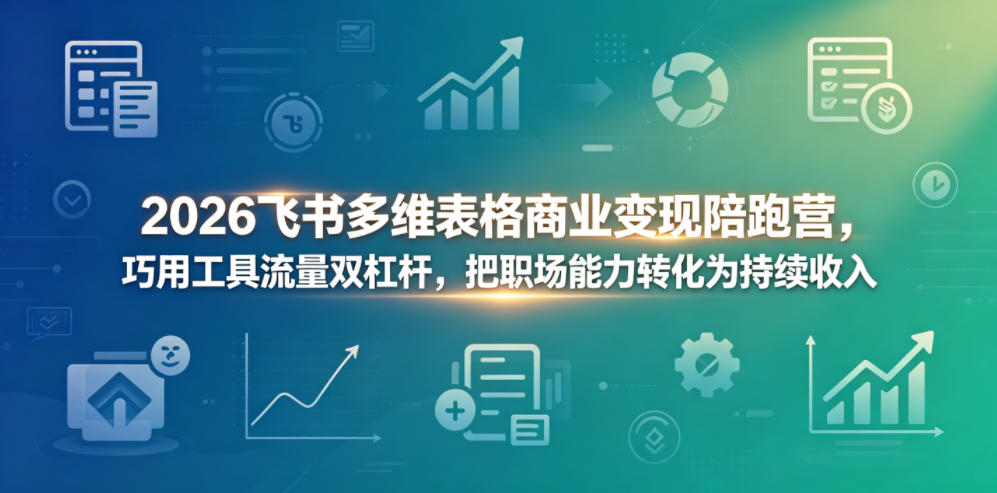 2026飞书多维表格商业变现陪跑营，巧用工具流量双杠杆，把职场能力转化为持续收入-副业心选