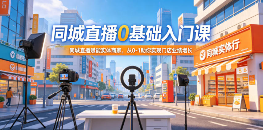同城直播0基础入门课，同城直播赋能实体商家，从0-1助你实现门店业绩增长-副业心选