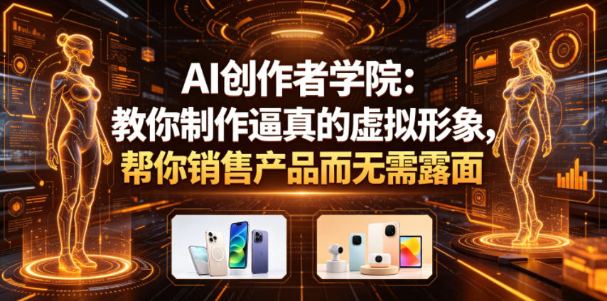 AI创作者学院：教你制作逼真的虚拟形象，帮你销售产品而无需露面【原创双语字幕】-副业心选