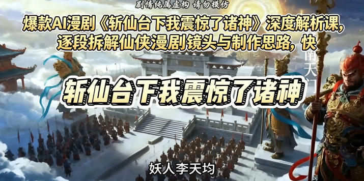 爆款AI漫剧《斩仙台下我震惊了诸神》深度解析课，逐段拆解仙侠漫剧镜头与制作思路，快速复刻爆款创作模式-副业心选