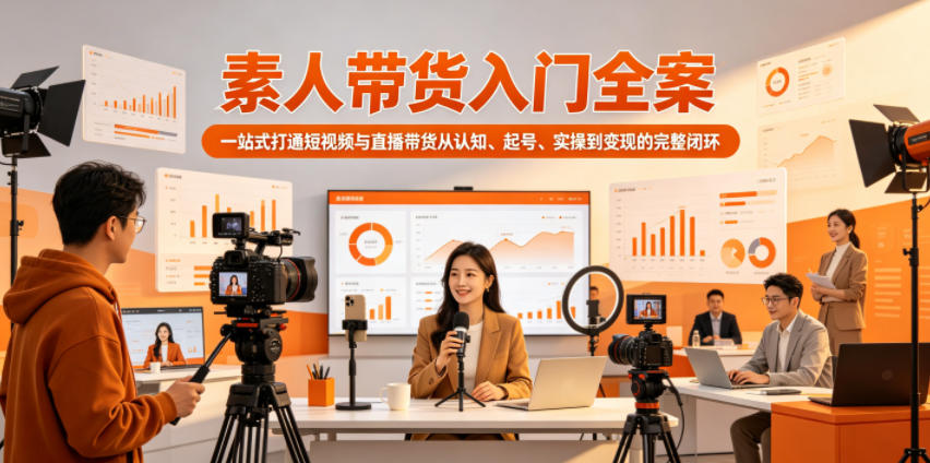 素人带货入门全案，一站式打通短视频与直播带货从认知、起号、实操到变现的完整闭环-副业心选