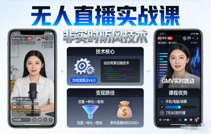 宝子哥无人直播实战课，非实时防风技术，聚焦抖音快手等平台直播带货，轻松开启直播变现之路(更新2026年5月29日) - 副业心选-副业心选