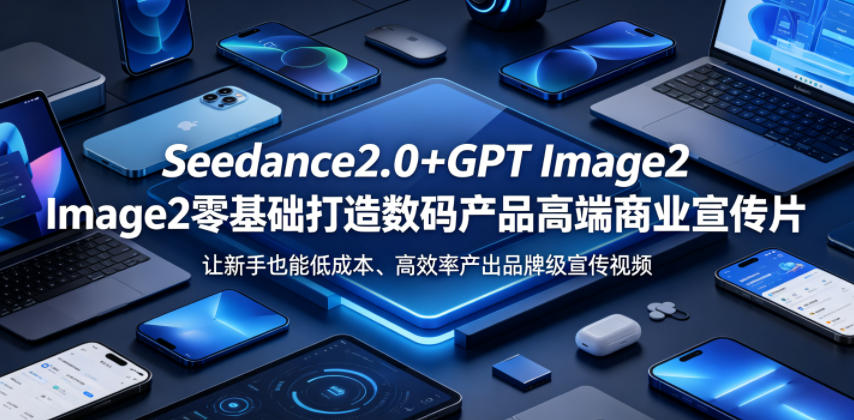 Seedance2.0+GPT Image2零基础打造数码产品高端商业宣传片，让新手也能低成本、高效率产出品牌级宣传视频-副业心选