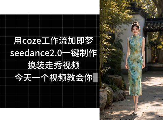 用coze工作流加即梦seedance2.0一键制作换装走秀视频，今天一个视频教会你-副业心选
