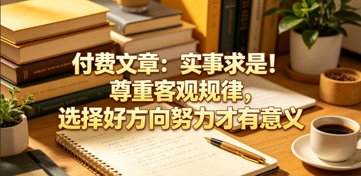 付费文章：实事求是！尊重客观规律，选择好方向努力才有意义-副业心选