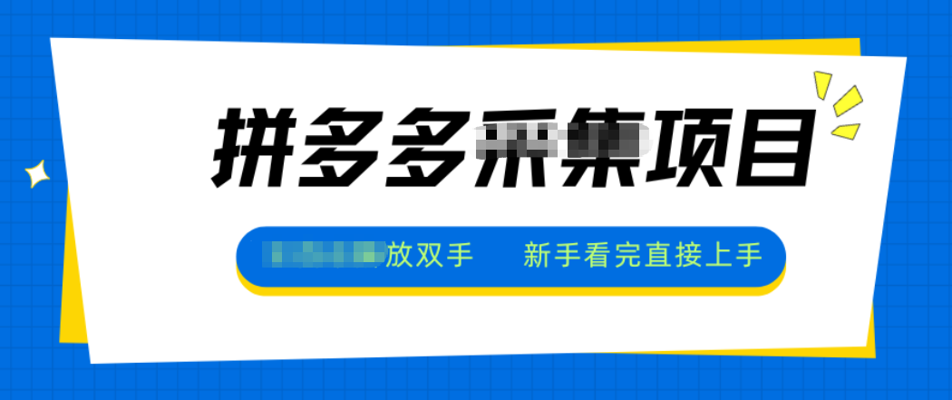 拼多多电商采集，一小时50+，操作简单，零投资-副业心选